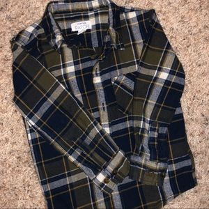 Pumpkin Patch Olive & Navy Plaid Shirt